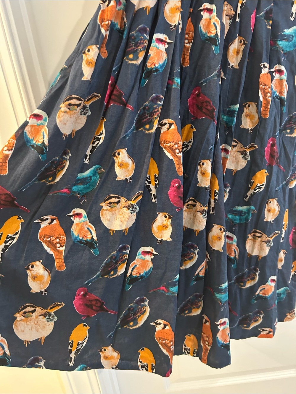 Maeve Native Birds Dress Blue Brown Size 4 - Picture 12 of 16
